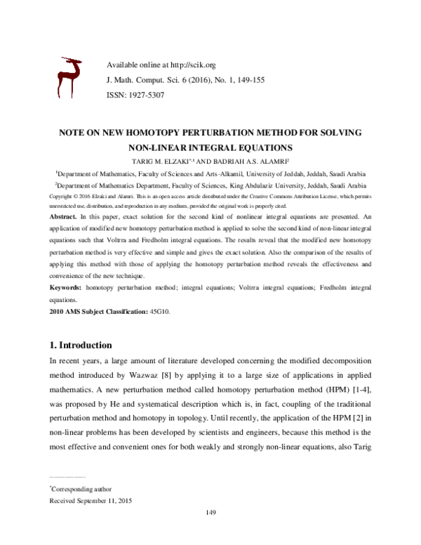 (PDF) Note on new homotopy perturbation method for solving non-linear ...