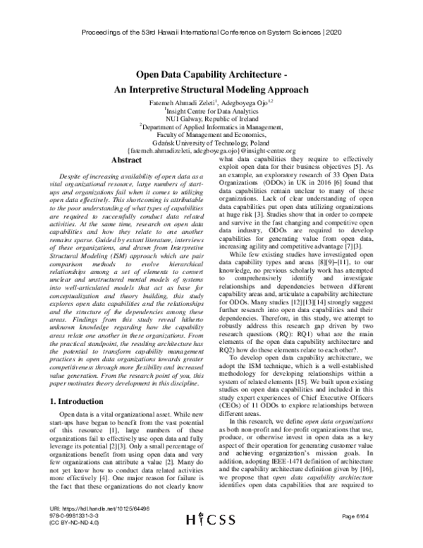 (PDF) Open Data Capability Architecture - An Interpretive Structural ...