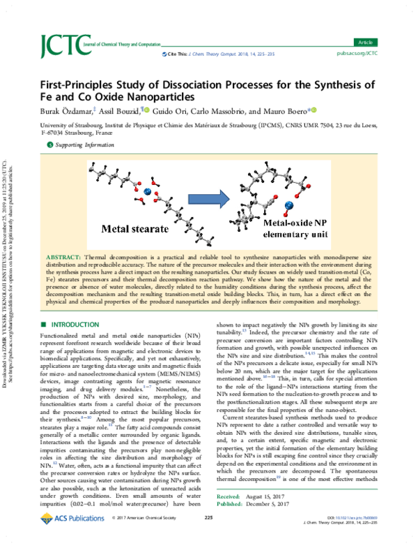 (PDF) First-Principles Study of Dissociation Processes for the ...