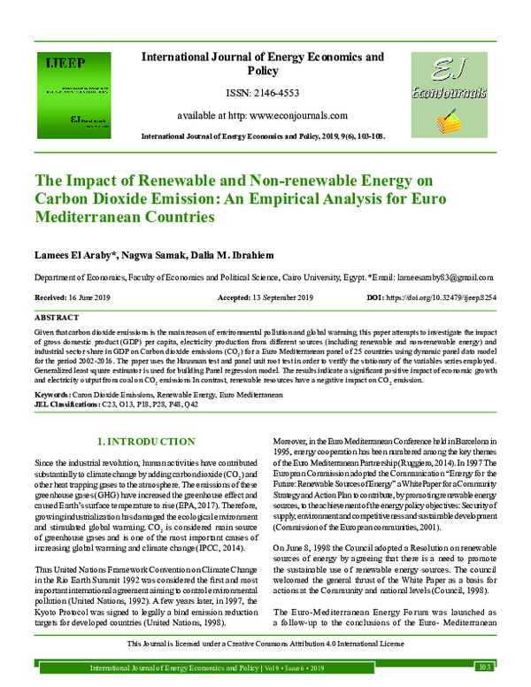 (PDF) The Impact of Renewable and Non-Renewable Energy on Carbon ...