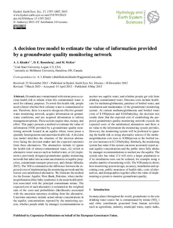(PDF) A decision tree model to estimate the value of information ...