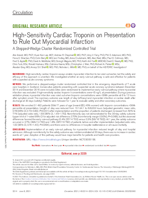(PDF) High-Sensitivity Cardiac Troponin on Presentation to Rule Out ...