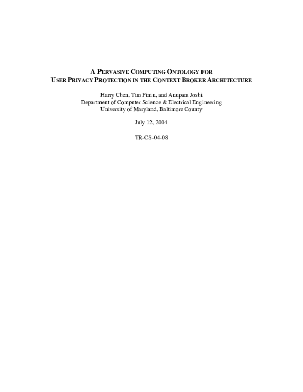 (PDF) A Pervasive Computing Ontology for User Privacy Protection in the ...