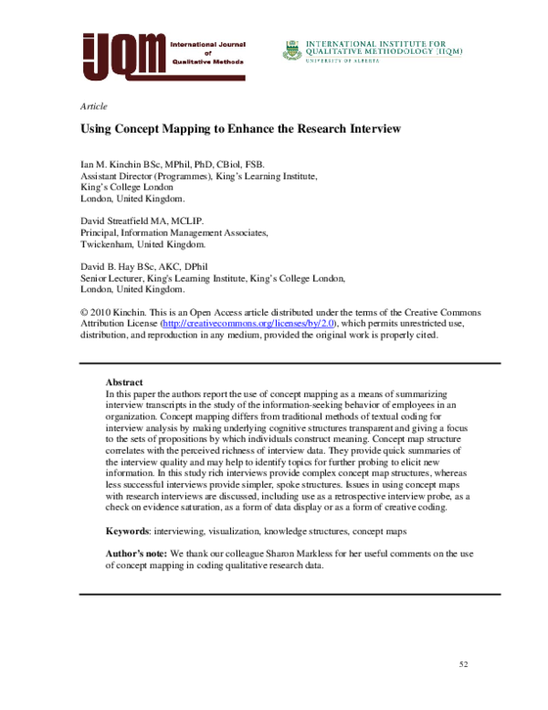 (PDF) Using Concept Mapping to Enhance the Research Interview