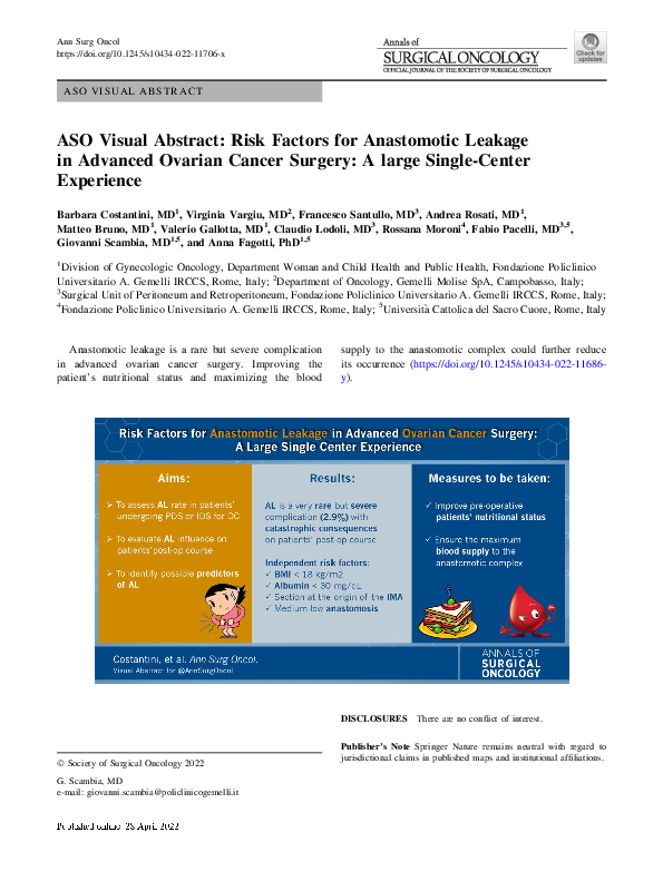 (PDF) ASO Visual Abstract: Risk Factors for Anastomotic Leakage in ...