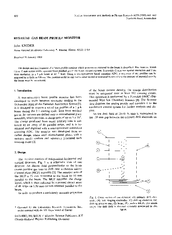 (PDF) Residual gas beam profile monitor