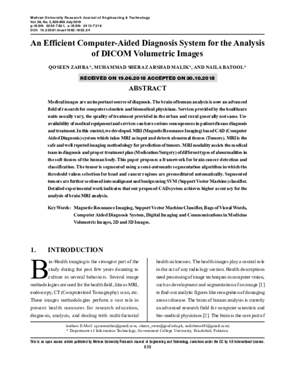 (PDF) An Efficient Computer-Aided Diagnosis System for the Analysis of ...