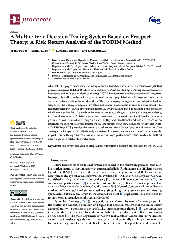 (PDF) A Multicriteria Decision Trading System Based on Prospect Theory ...