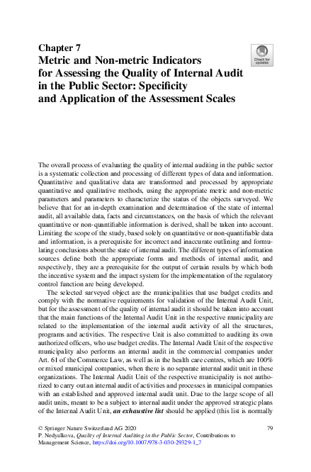 (PDF) Metric and Non-metric Indicators for Assessing the Quality of ...