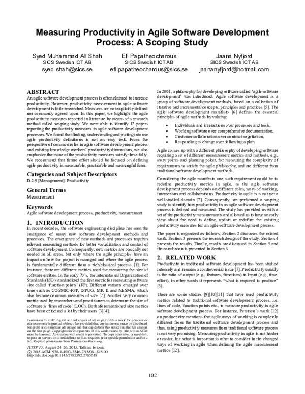 (PDF) Measuring productivity in agile software development process: a ...