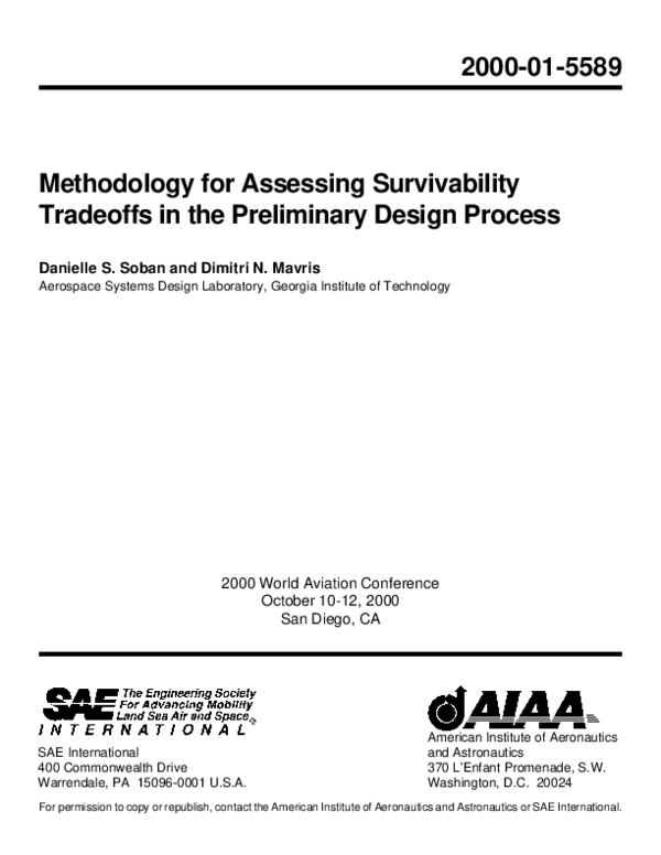 (PDF) Methodology for Assessing Survivability Tradeoffs in the ...