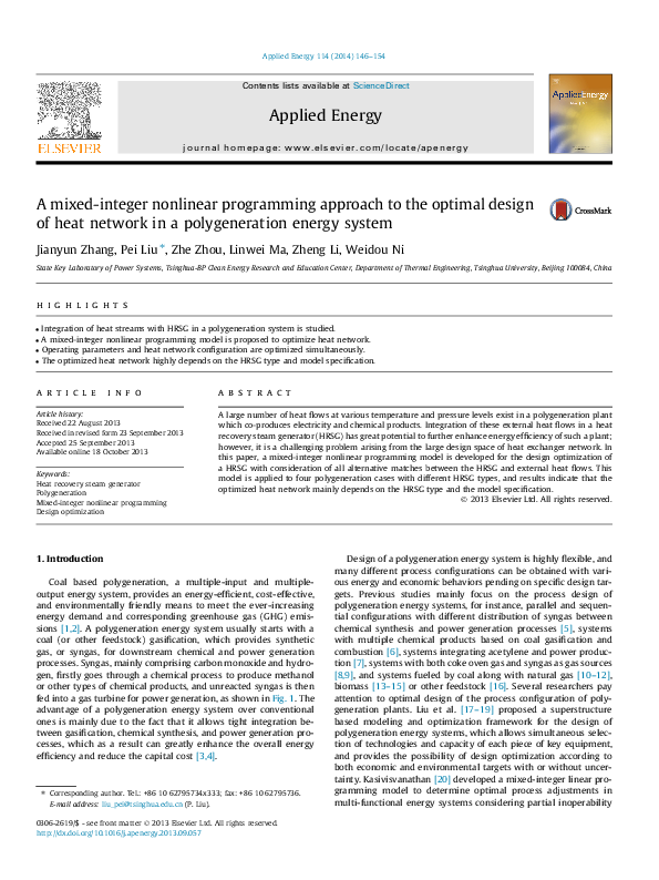 (PDF) A mixed-integer nonlinear programming approach to the optimal ...