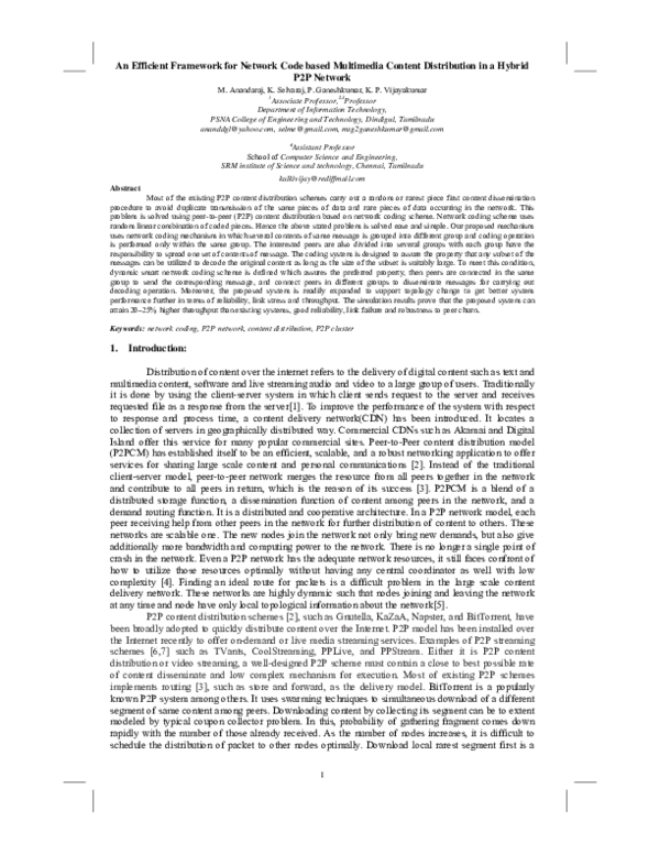 (PDF) An Efficient Framework for Network Code based Multimedia Content ...