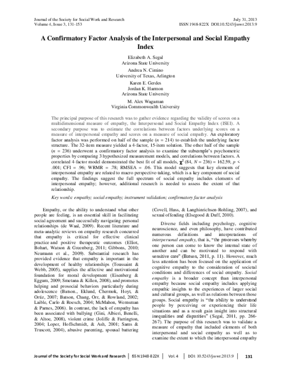 (PDF) A Confirmatory Factor Analysis of the Interpersonal and Social ...
