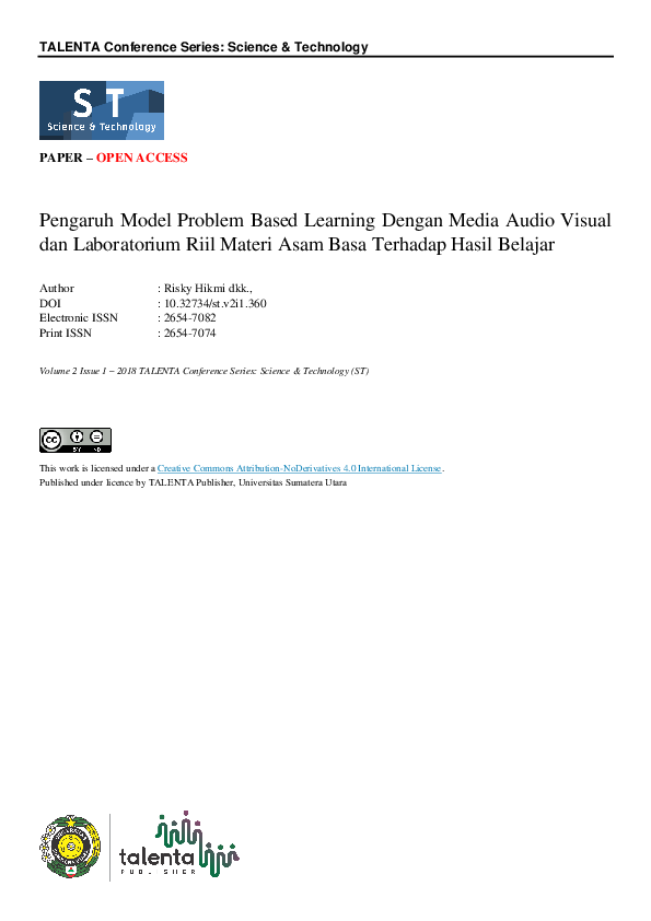 (PDF) Pengaruh Model Problem Based Learning Dengan Media Audio Visual ...