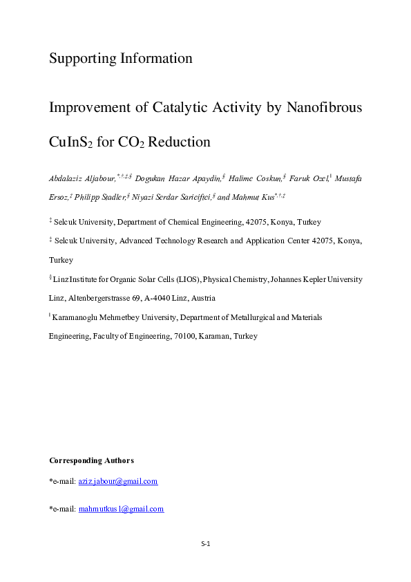 (PDF) Improvement of Catalytic Activity by Nanofibrous CuInS2 for ...