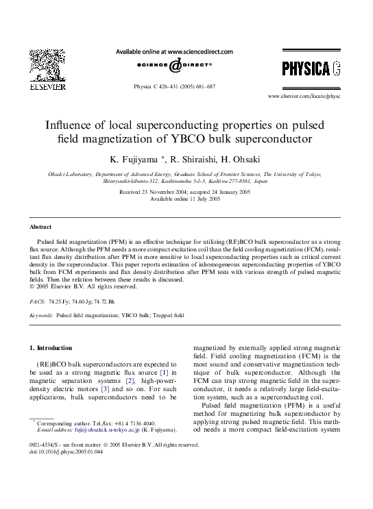 (PDF) Influence of local superconducting properties on pulsed field ...
