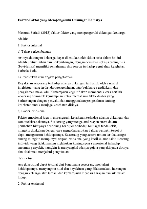 (DOC) Faktor Faktor yang Mempengaruhi Dukungan Keluarga