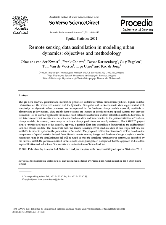 (PDF) Remote sensing data assimilation in modeling urban dynamics ...