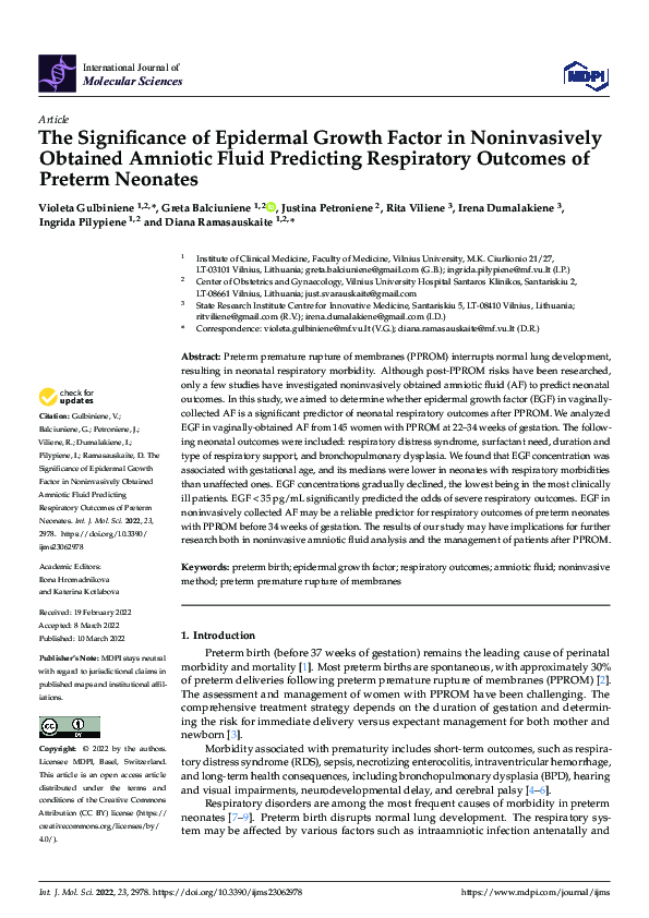 (PDF) The Significance of Epidermal Growth Factor in Noninvasively ...