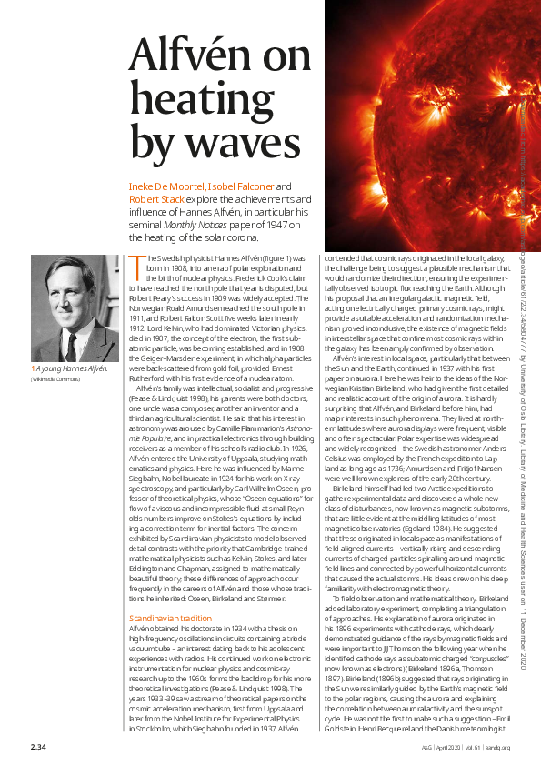 (PDF) Alfvén on heating by waves