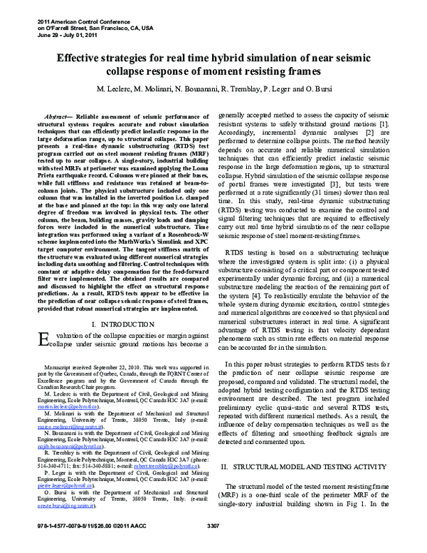 (PDF) Effective strategies for real time hybrid simulation of near ...