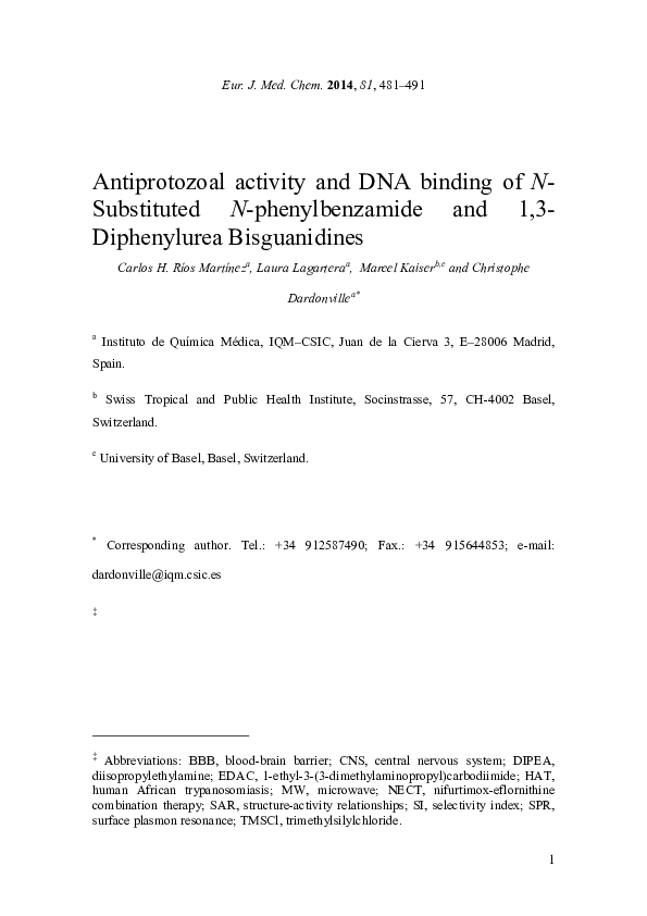 (PDF) Antiprotozoal activity and DNA binding of N-substituted N ...