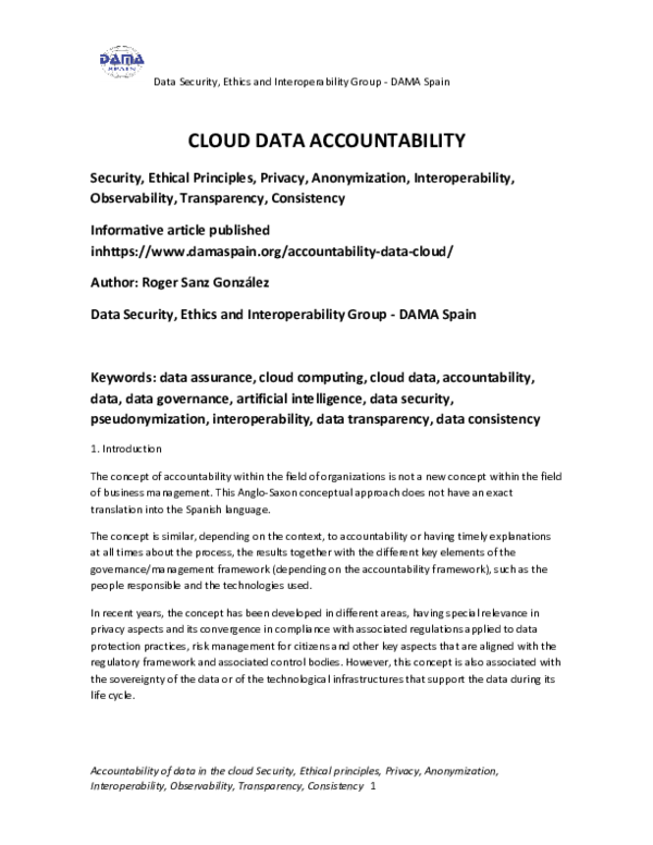 (PDF) CLOUD DATA ACCOUNTABILITY
