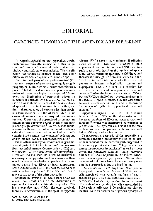 (PDF) Carcinoid tumours of the appendix are different | Paul Shaw ...