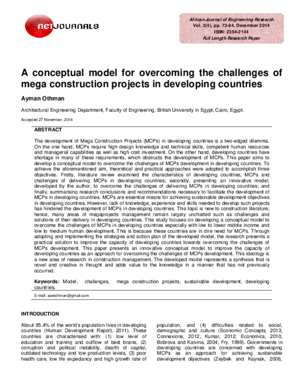 (PDF) A conceptual model for overcoming the challenges of mega ...