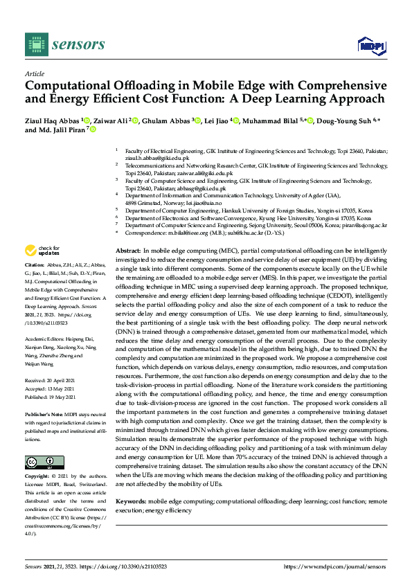 (PDF) Computational Offloading in Mobile Edge with Comprehensive and ...