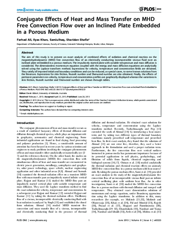 (PDF) Conjugate Effects of Heat and Mass Transfer on MHD Free ...