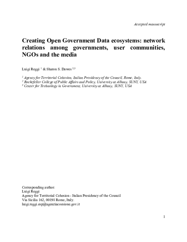 (PDF) Exploring Open Government Data Ecosystems in Italy