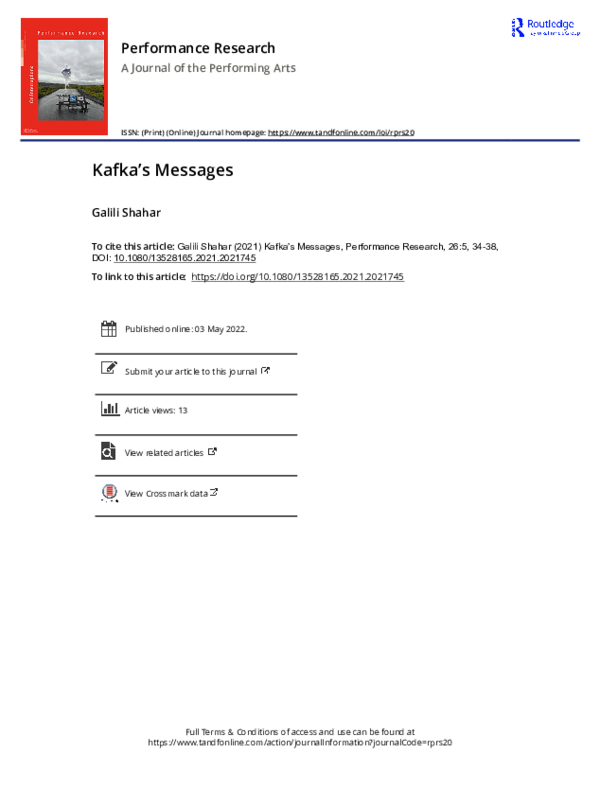 (PDF) Kafka's Messages