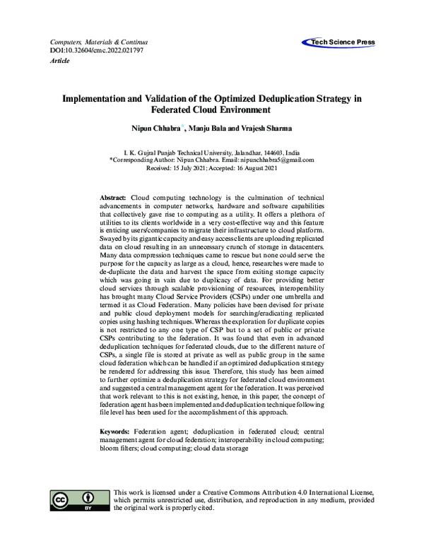 (PDF) Implementation and Validation of the Optimized Deduplication ...