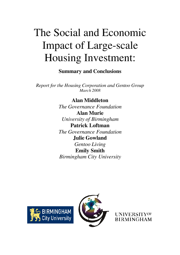 (PDF) The Social and Economic Impact of Large-scale Housing Investment ...