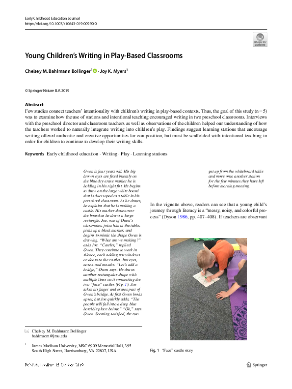 (PDF) Young Children’s Writing in Play-Based Classrooms