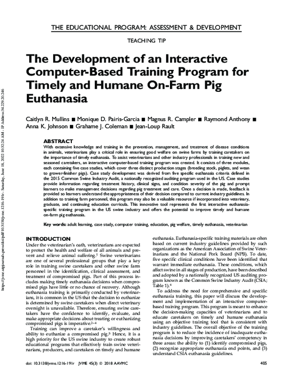 (PDF) The Development of an Interactive Computer-Based Training Program ...