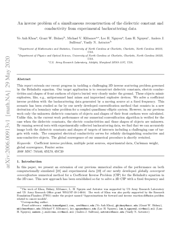 (PDF) An inverse problem of a simultaneous reconstruction of the ...