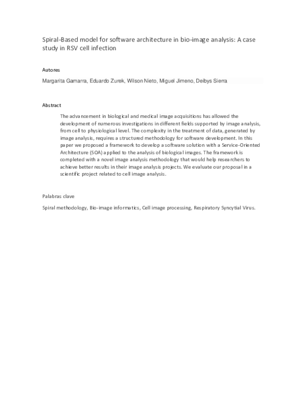 (PDF) Spiral-Based Model for Software Architecture in Bio-image ...