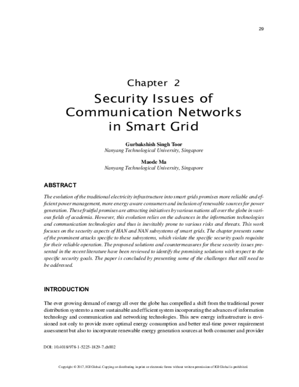 (PDF) Security Issues of Communication Networks in Smart Grid