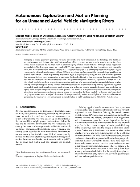 (PDF) Autonomous Exploration and Motion Planning for an Unmanned Aerial ...
