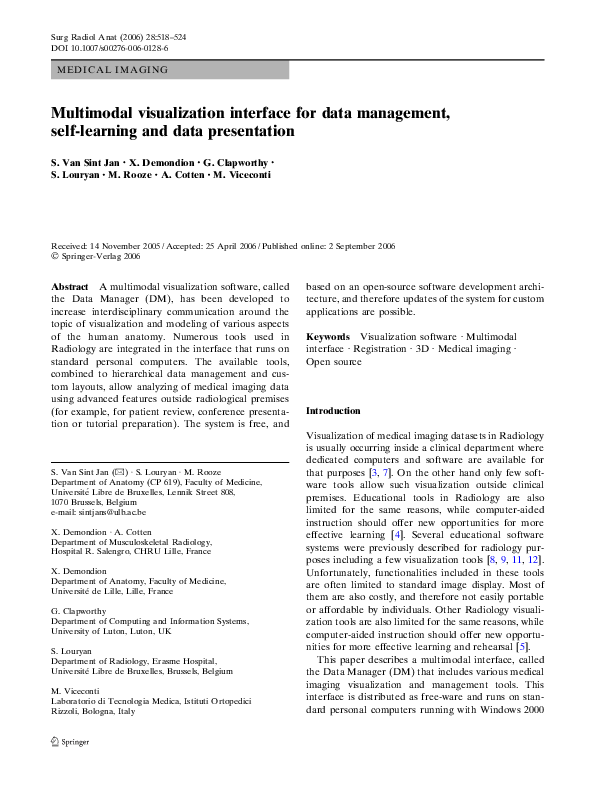 (PDF) Multimodal visualization interface for data management, self ...