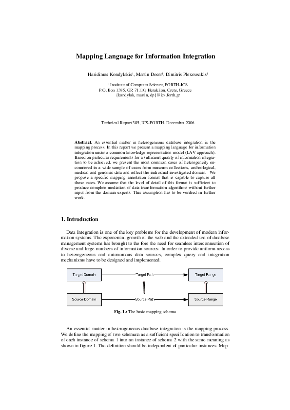 (PDF) Mapping language for information integration