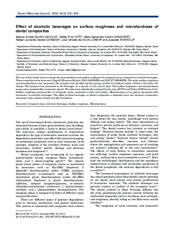 (PDF) Effect of alcoholic beverages on surface roughness and ...