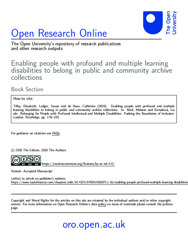(PDF) Enabling People with Profound and Multiple Learning Disabilities ...