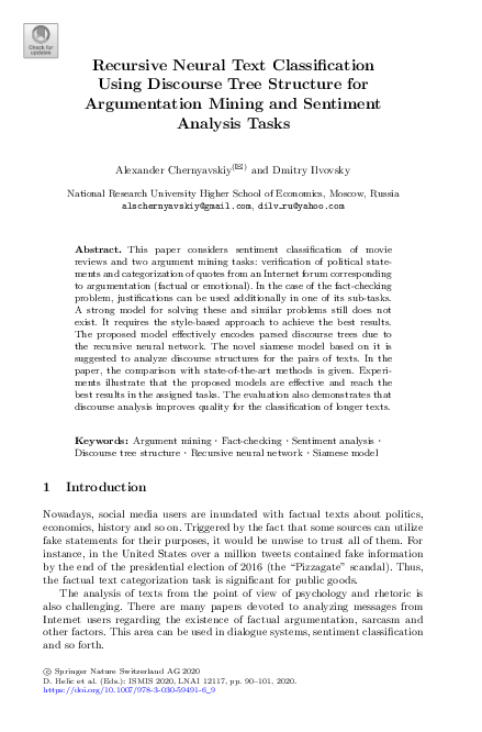 (PDF) Recursive Neural Text Classification Using Discourse Tree ...
