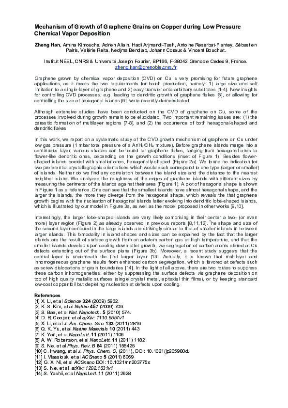 (PDF) Mechanism of Growth of Graphene Grains on Copper during Low ...