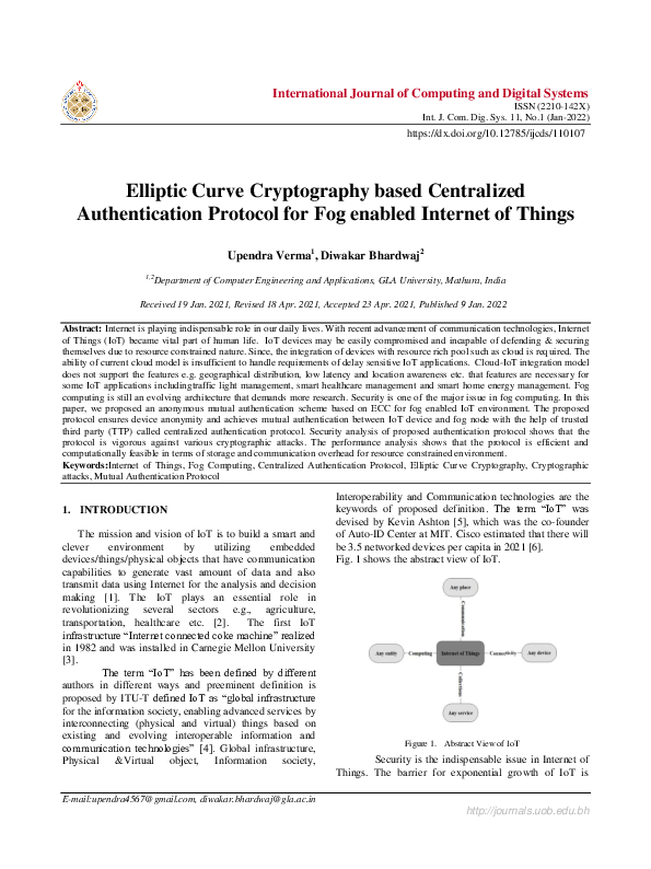 (PDF) Elliptic Curve Cryptography based Centralized Authentication ...