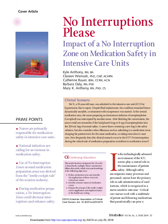 (PDF) No Interruptions Please Impact of a No Interruption Zone on